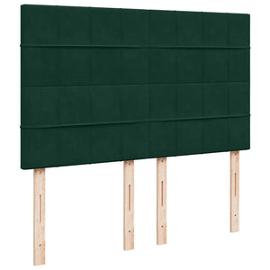 Κρεβάτι Boxspring με Στρώμα Σκούρο Πράσινο 140x190εκ. Βελούδινο