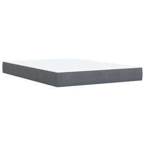 Κρεβάτι Boxspring με Στρώμα Σκούρο Γκρι 140x190 εκ. Βελούδινο - Pakobazaar