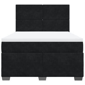 Κρεβάτι Boxspring με Στρώμα Μαύρο 140x200 εκ. Βελούδινο
