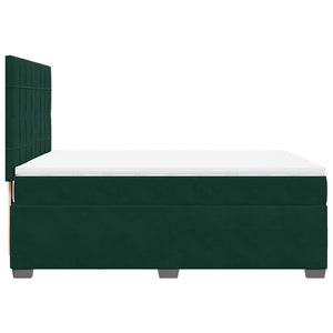 Κρεβάτι Boxspring με Στρώμα Σκούρο Πράσινο 140x200εκ. Βελούδινο