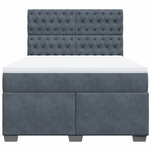 Κρεβάτι Boxspring με Στρώμα Σκούρο Γκρι 160x200 εκ. Βελούδινο - Pakobazaar