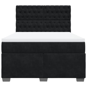 Κρεβάτι Boxspring με Στρώμα Μαύρο 160x200 εκ. Βελούδινο - Pakobazaar