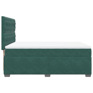 Κρεβάτι Boxspring με Στρώμα Σκούρο Πράσινο 160x200εκ. Βελούδινο - Pakobazaar