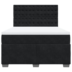 Κρεβάτι Boxspring με Στρώμα Μαύρο 160x200 εκ. Βελούδινο - Pakobazaar