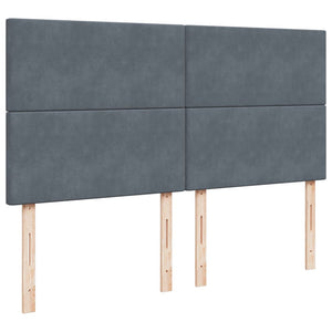 Κρεβάτι Boxspring με Στρώμα Σκούρο Γκρι 180x200 εκ. Βελούδινο - Pakobazaar