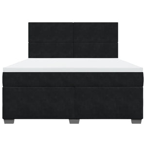 Κρεβάτι Boxspring με Στρώμα Μαύρο 180x200 εκ. Βελούδινο - Pakobazaar