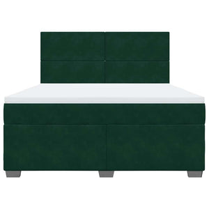 Κρεβάτι Boxspring με Στρώμα Σκούρο Πράσινο 180x200εκ. Βελούδινο