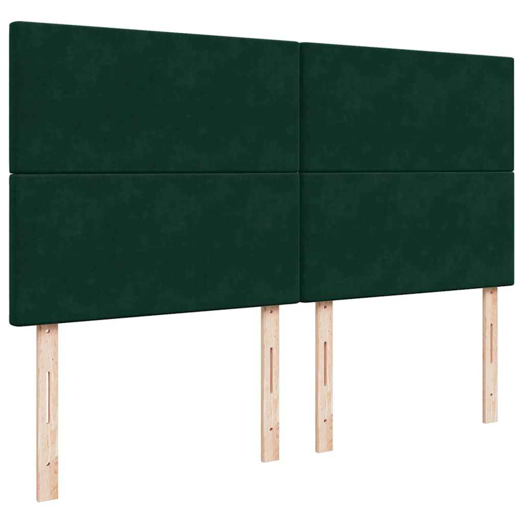 Κρεβάτι Boxspring με Στρώμα Σκούρο Πράσινο 180x200εκ. Βελούδινο