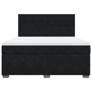 Κρεβάτι Boxspring με Στρώμα Μαύρο 180x200 εκ. Βελούδινο - Pakobazaar