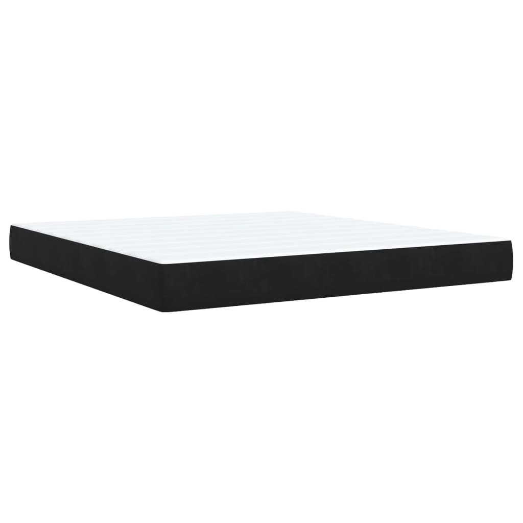 Κρεβάτι Boxspring με Στρώμα Μαύρο 180x200 εκ. Βελούδινο - Pakobazaar