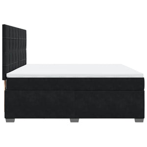 Κρεβάτι Boxspring με Στρώμα Μαύρο 180x200 εκ. Βελούδινο - Pakobazaar