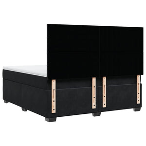 Κρεβάτι Boxspring με Στρώμα Μαύρο 180x200 εκ. Βελούδινο - Pakobazaar