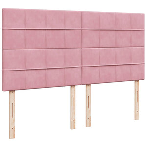 Κρεβάτι Boxspring με Στρώμα Ροζ 180x200 εκ. Βελούδινο