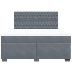 Κρεβάτι Boxspring με Στρώμα Σκούρο Γκρι 180x200 εκ. Βελούδινο