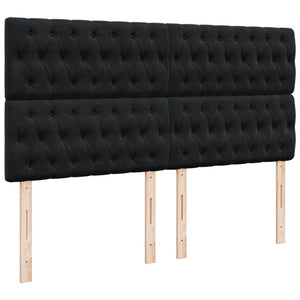 Κρεβάτι Boxspring με Στρώμα Μαύρο 180x200 εκ. Βελούδινο - Pakobazaar