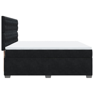 Κρεβάτι Boxspring με Στρώμα Μαύρο 180x200 εκ. Βελούδινο - Pakobazaar