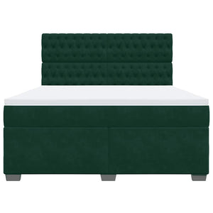 Κρεβάτι Boxspring με Στρώμα Σκούρο Πράσινο 180x200εκ. Βελούδινο