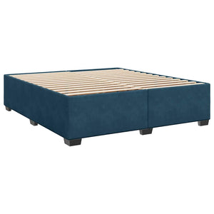 Κρεβάτι Boxspring με Στρώμα Μπλε 180x200 εκ. Βελούδινο