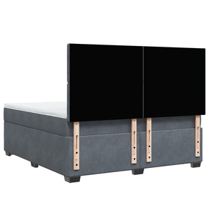 Κρεβάτι Boxspring με Στρώμα Σκούρο Γκρι 180x200 εκ. Βελούδινο