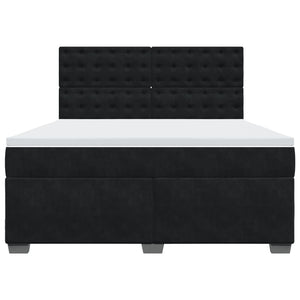 Κρεβάτι Boxspring με Στρώμα Μαύρο 180x200 εκ. Βελούδινο