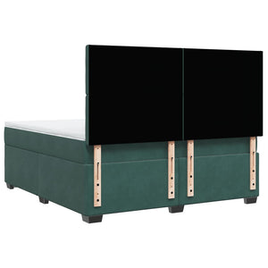 Κρεβάτι Boxspring με Στρώμα Σκούρο Πράσινο 180x200εκ. Βελούδινο