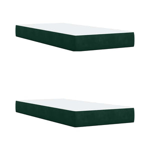 Κρεβάτι Boxspring με Στρώμα Σκούρο Πράσινο 200x200εκ. Βελούδινο