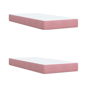 Κρεβάτι Boxspring με Στρώμα Ροζ 200x200 εκ. Βελούδινο - Pakobazaar