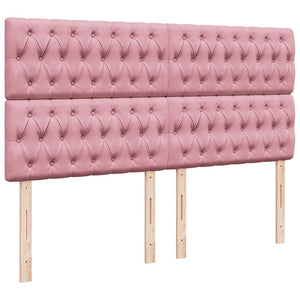 Κρεβάτι Boxspring με Στρώμα Ροζ 200x200 εκ. Βελούδινο - Pakobazaar