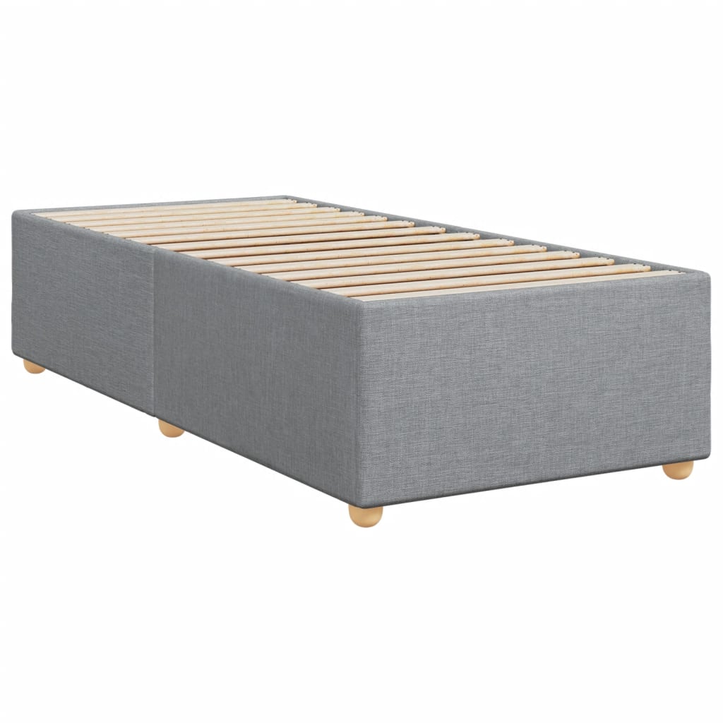 Κρεβάτι Boxspring με Στρώμα Ανοιχτό Γκρι 80x200 εκ. Υφασμάτινο - Pakobazaar