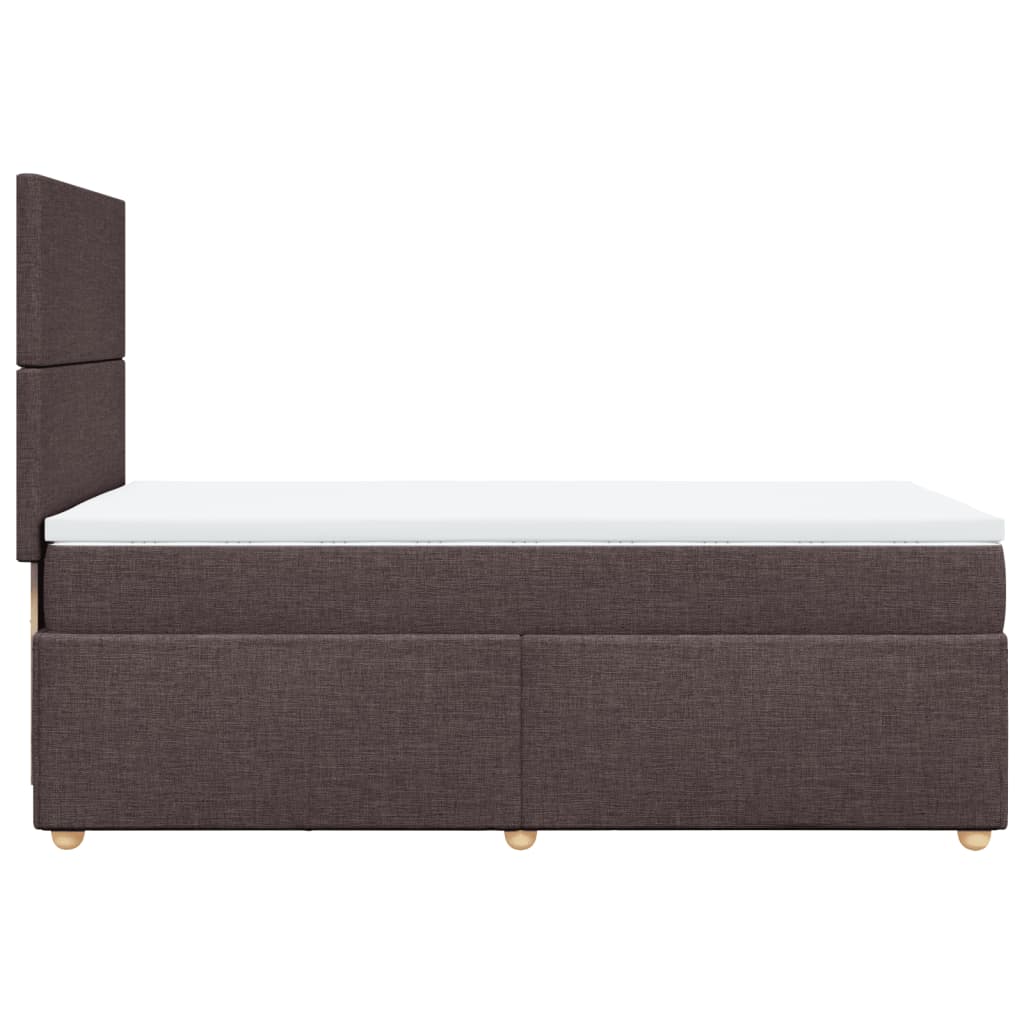 Κρεβάτι Boxspring με Στρώμα Σκούρο Καφέ 80x200 εκ. Υφασμάτινο - Pakobazaar