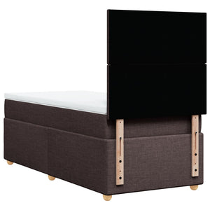 Κρεβάτι Boxspring με Στρώμα Σκούρο Καφέ 80x200 εκ. Υφασμάτινο - Pakobazaar