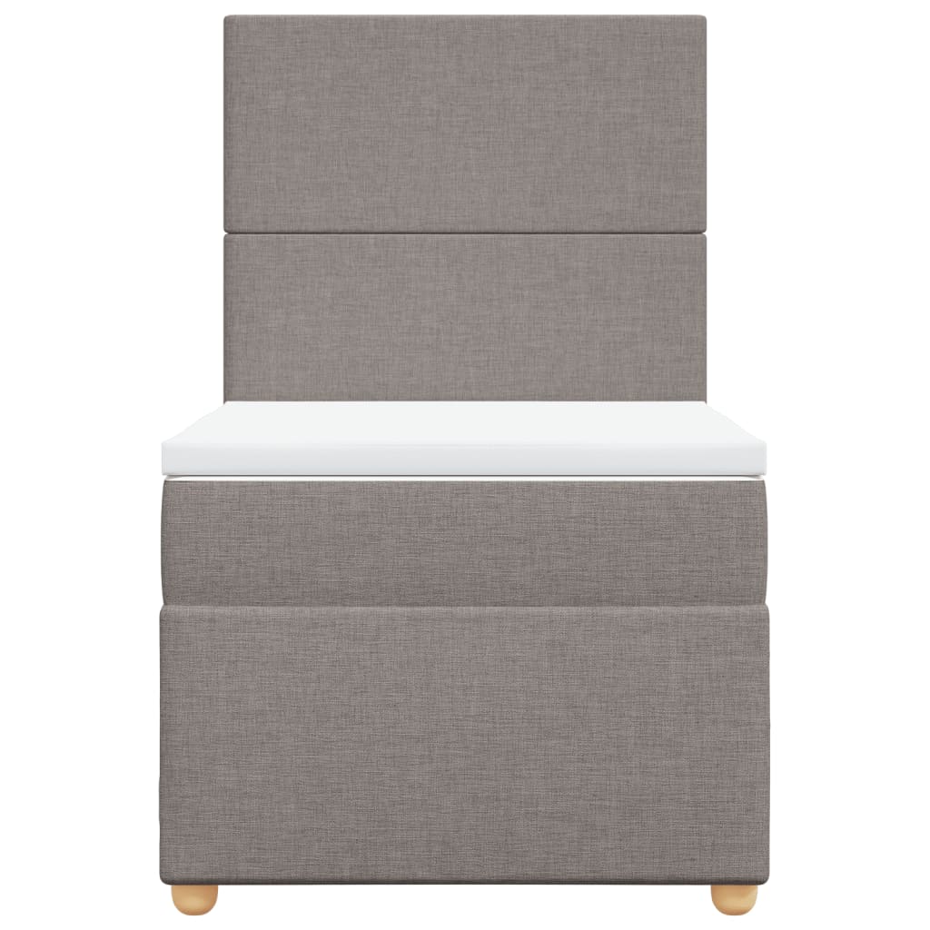 Κρεβάτι Boxspring με Στρώμα Taupe 80x200 εκ. Υφασμάτινο - Pakobazaar