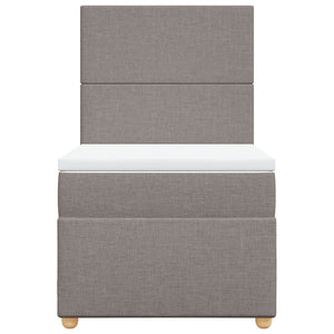 Κρεβάτι Boxspring με Στρώμα Taupe 80x200 εκ. Υφασμάτινο - Pakobazaar