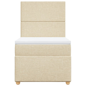 Κρεβάτι Boxspring με Στρώμα Κρεμ 80 x 200 εκ. Υφασμάτινο
