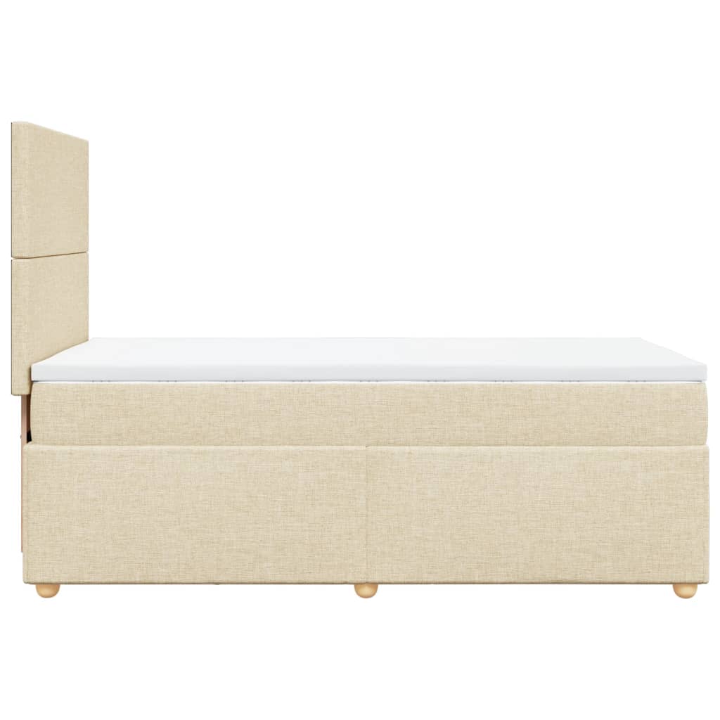Κρεβάτι Boxspring με Στρώμα Κρεμ 80 x 200 εκ. Υφασμάτινο