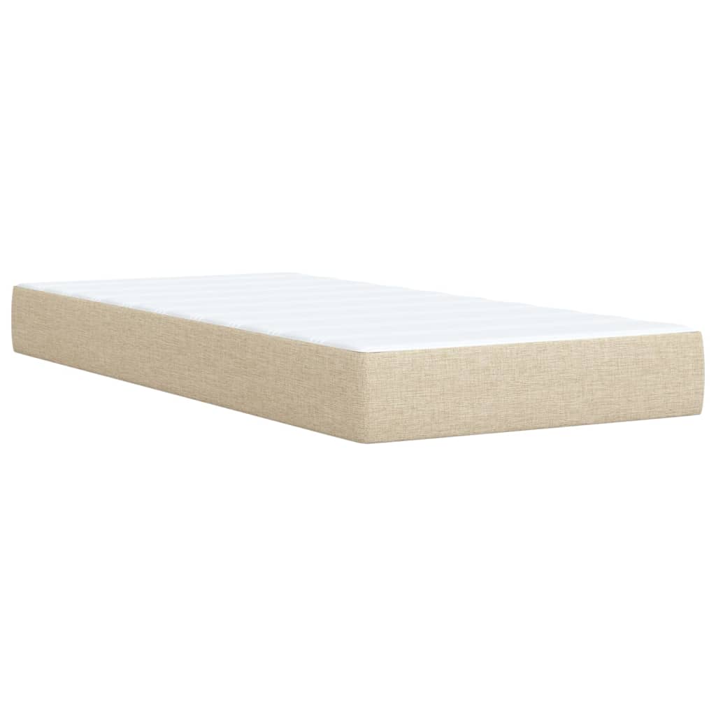Κρεβάτι Boxspring με Στρώμα Κρεμ 80 x 200 εκ. Υφασμάτινο