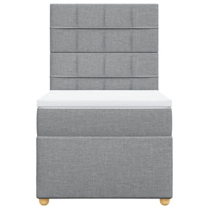 Κρεβάτι Boxspring με Στρώμα Ανοιχτό Γκρι 80x200 εκ. Υφασμάτινο - Pakobazaar