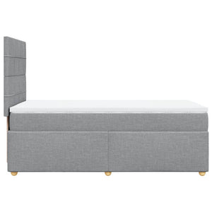 Κρεβάτι Boxspring με Στρώμα Ανοιχτό Γκρι 80x200 εκ. Υφασμάτινο - Pakobazaar