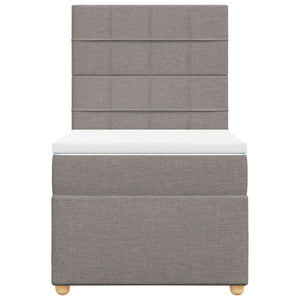 Κρεβάτι Boxspring με Στρώμα Taupe 80x200 εκ. Υφασμάτινο - Pakobazaar