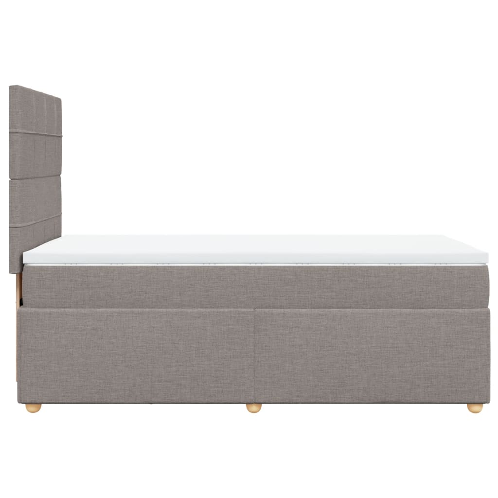 Κρεβάτι Boxspring με Στρώμα Taupe 80x200 εκ. Υφασμάτινο - Pakobazaar