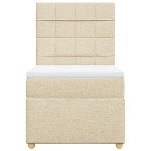 Κρεβάτι Boxspring με Στρώμα Κρεμ 80 x 200 εκ. Υφασμάτινο - Pakobazaar