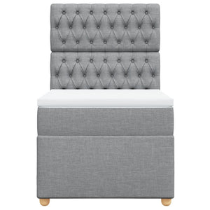 Κρεβάτι Boxspring με Στρώμα Ανοιχτό Γκρι 80x200 εκ. Υφασμάτινο - Pakobazaar