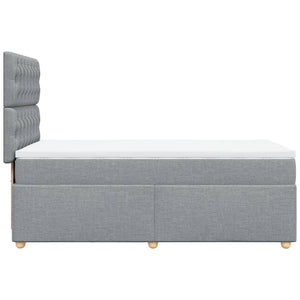 Κρεβάτι Boxspring με Στρώμα Ανοιχτό Γκρι 80x200 εκ. Υφασμάτινο - Pakobazaar