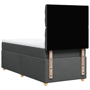 Κρεβάτι Boxspring με Στρώμα Σκούρο Γκρι 80x200 εκ. Υφασμάτινο - Pakobazaar