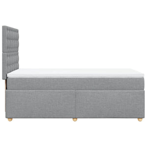 Κρεβάτι Boxspring με Στρώμα Ανοιχτό Γκρι 80x200 εκ. Υφασμάτινο - Pakobazaar