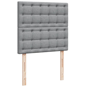 Κρεβάτι Boxspring με Στρώμα Ανοιχτό Γκρι 80x200 εκ. Υφασμάτινο - Pakobazaar