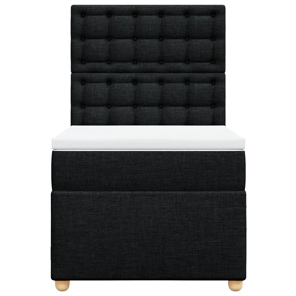 Κρεβάτι Boxspring με Στρώμα Μαύρο 80 x 200 εκ. Υφασμάτινο - Pakobazaar