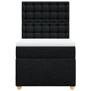 Κρεβάτι Boxspring με Στρώμα Μαύρο 80 x 200 εκ. Υφασμάτινο - Pakobazaar