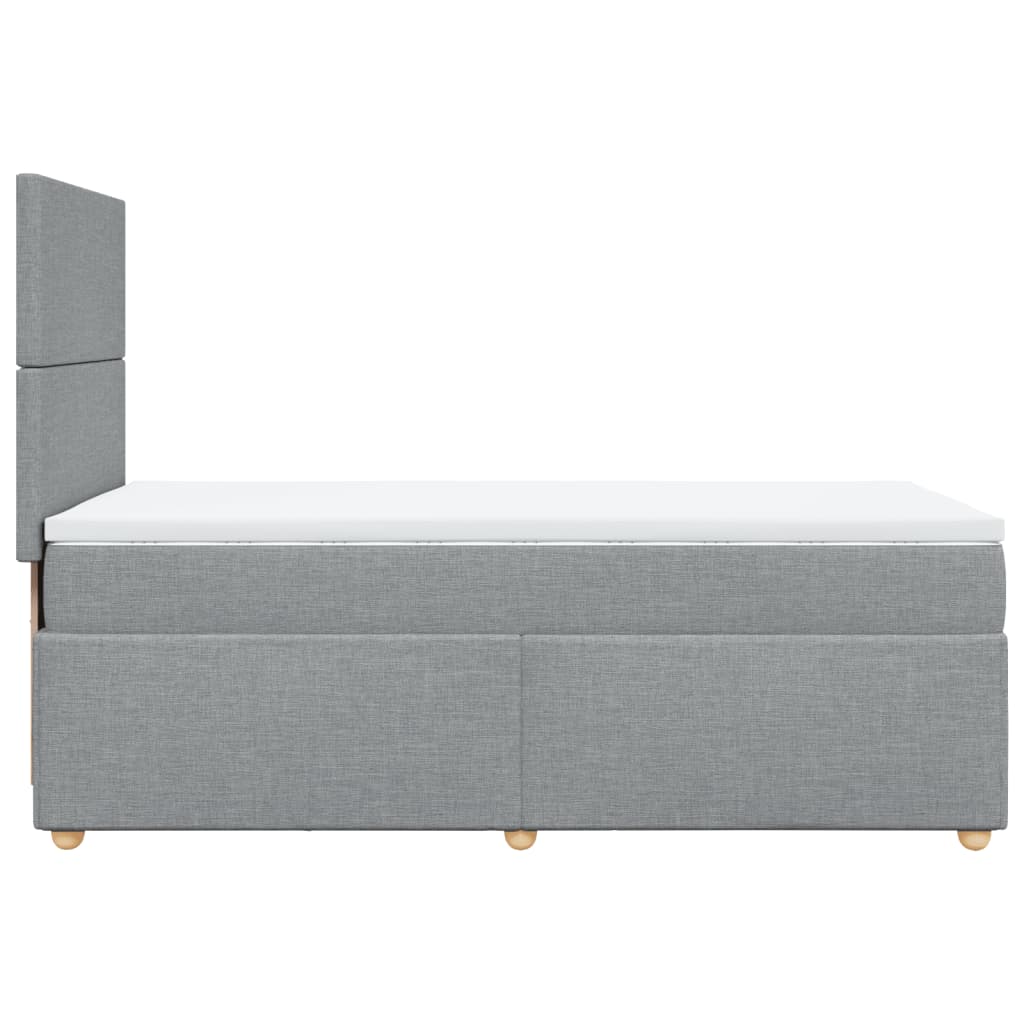 Κρεβάτι Boxspring με Στρώμα Ανοιχτό Γκρι 90x190 εκ. Υφασμάτινο - Pakobazaar