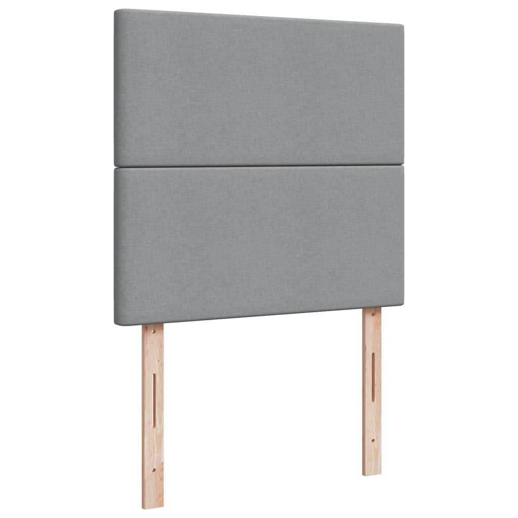 Κρεβάτι Boxspring με Στρώμα Ανοιχτό Γκρι 90x190 εκ. Υφασμάτινο - Pakobazaar